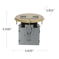 6239BP Floor Kit with Recessed Duplex 15A TR Device and Adjustable Steel Box, 1-