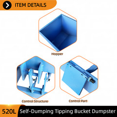 Forklift Adapted Self-Dumping Tipping Hopper for Construction Material Transport