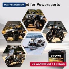 YTZ7S-BS 12V 6Ah AGM Sealed Motorcycle Battery, Maintenance-Free, Compatible wit
