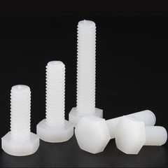 M8 – 1.25 White Nylon Hex Head Bolts Full Thread Hex Cap Plastic Screws DIN 933