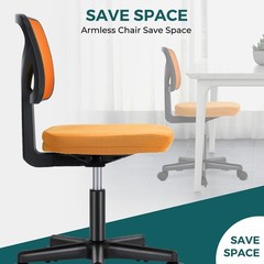 Compact Orange Desk Chair with Adjustable Height & Mesh Back – Modern Style