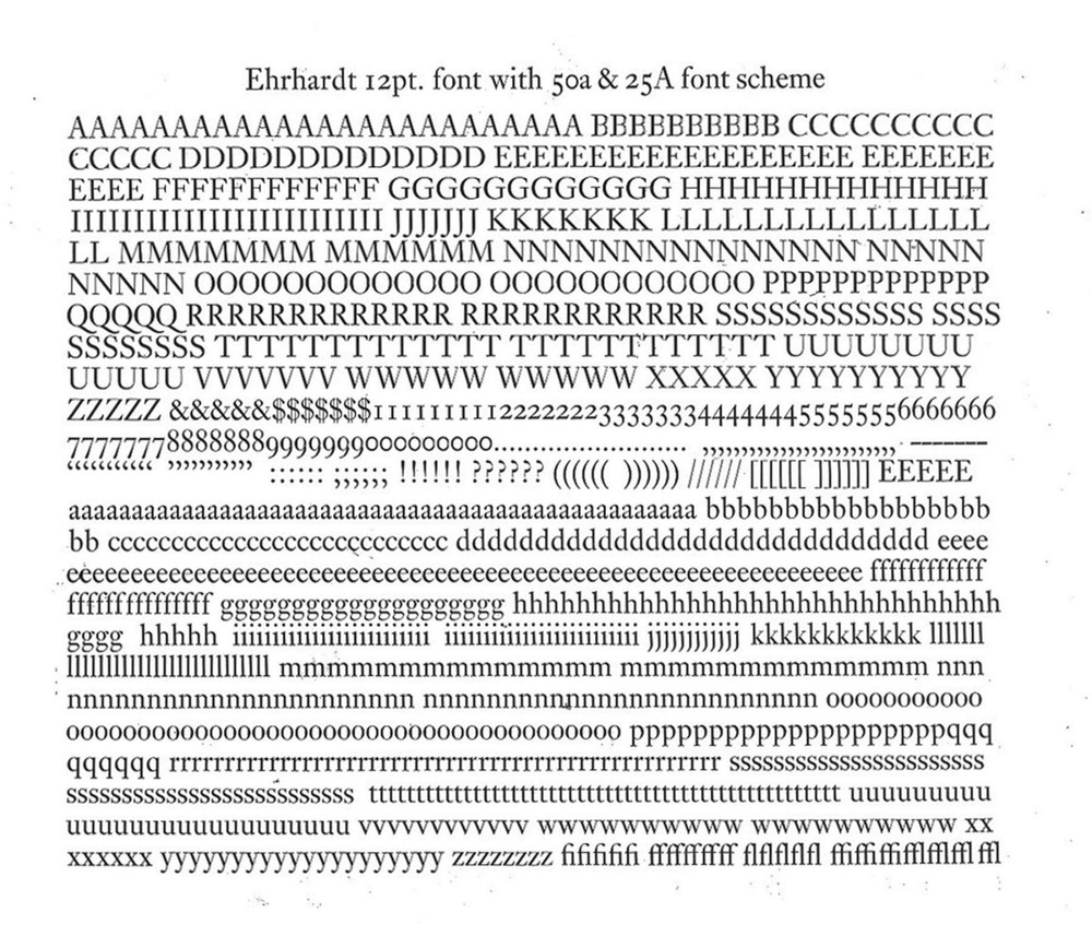 New Letterpress type – 12 point Ehrhardt Roman