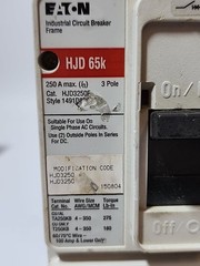 Eaton HJD3250F Series C 3 Pole 250A 600VAC Thermal Magnetic Circuit Breaker