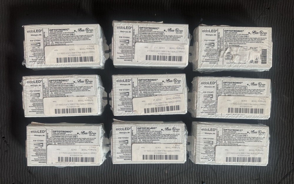LOT OF 9 NEW – Optotronic 2743W1 EldoLED OTi40W/120-277/1A4/DIM-1 40W LED Driver