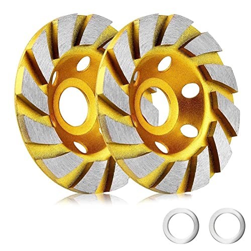 2 Pcs 4 inch Diamond Segment Grinding Wheel Disc Grinder Cup Concrete Stone Cut