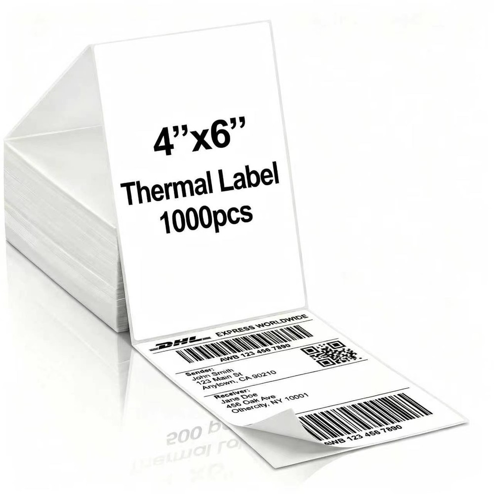 1000PACK labels 4 x 6 Direct Thermal Shipping Labels For Zebra Rollo Printers