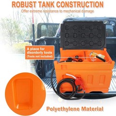 Orange 10GPM Portable Fuel Tanks with 12V DC Electric Transfer Pump 48Gallon