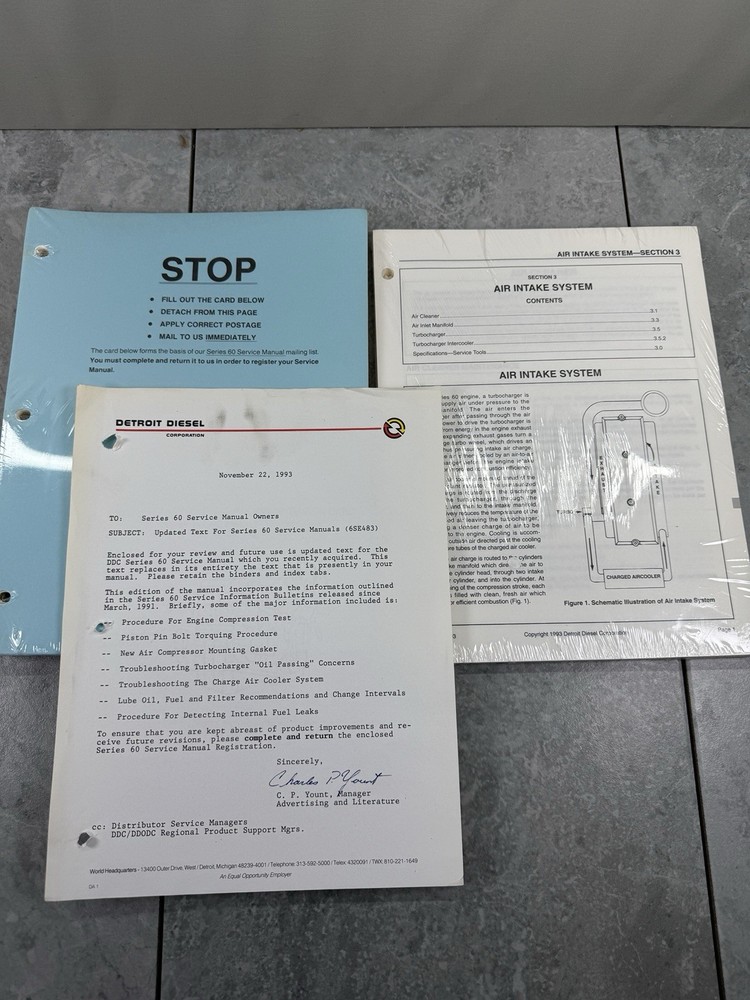Detroit Diesel Updated Series 60 Service Manuals Sections 1-2 and 3-15, 6SE483