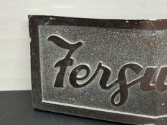 Vintage Metal Silver Ferguson Tractor Front Emblem Ornament 3-1/4″ x 1-1/4 TO30?
