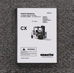 Komatsu FD40ZT-7 Forklift Lift Truck CX Parts Catalog Manual Book