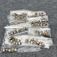 Lot of 10 – 1/4″ x 1/8″ NPT Brass Pipe Reducer Bushing Hex Used