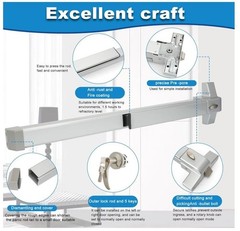 suermany Push Bar Panic Exit Device with Exterior Lever and 5 Keys 27.5″ Long