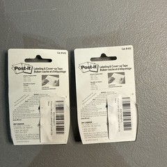 2pk Post-it Labeling & Cover-Up Tape – 1/3 in x 700 in, Perfect for Mistakes 652