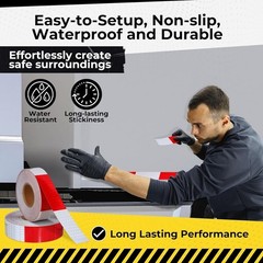 Conspicuity Tape DOT-C2 Approved Reflective Trailer Red White 2”x75’ -1 Roll