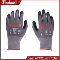 Findmall 3 Pairs Work Gloves MicroFoam Nitrile Coated Knit Nylon Gloves S-Size