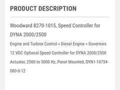 OEM Woodward 8270-1015 Speed Controller DYN1-10754-0000-0-12