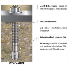 3/4 In. X 5-1/2 In. Zinc-Plated Steel Hex Nut-Head Concrete Wedge Anchors (10-Pa