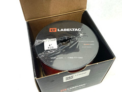 LabelTac LT404HP Pro Model High Perf. 10 Year Vinyl Label RED, 4″ x 150’/Roll