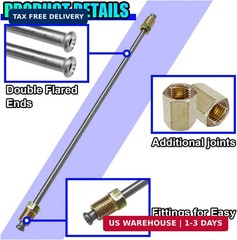 3PCS 3/16″ Brake Line Kit with Fittings, Flexible 10″ Long Stainless Steel Brake