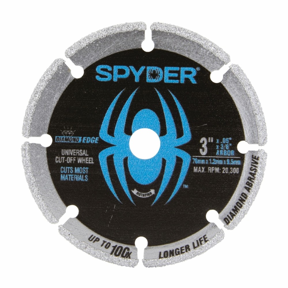 Diamond Bite 3 in Cut-Off Wheel 3/8 in Arbor Spyder 14003