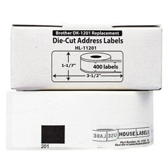 Non-OEM Fits BROTHER DK-1201 Labels (1-1/7″ x 3-1/2″) – (40) Rolls of 400
