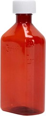 Plastic Amber Oval Liquid Medicine Bottles 8oz – Child Resistant Cap – 5 Count