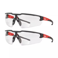 Clear +3.00 Bifocal Safety Glasses Magnified Anti-Scratch Lenses (2-Pack)