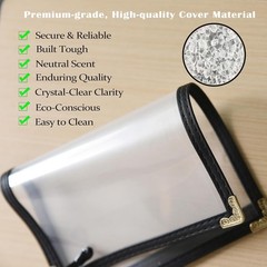 Black Vinyl Menu Holders w/ Clear Sleeves, 8.5 x 14in, 1 Page/ 2 View – 25 Pack