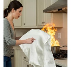 ONE Pc LARGE FIRE BLANKET Fiberglass Emergency Home Retardant Prepared 59”x59”