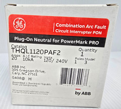 (10) GE ABB 20 Amp Combination Arc Fault Circuit Breakers 120/240V THQL1120PAF2