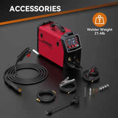 ARCCAPTAIN MIG Welder 200Amp 6 in 1 Aluminum LED Stick/Lift TIG & Welding Helmet
