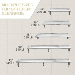 NEW Stainless Steel Wall Shelf 12×48 NSF Commercial Floating Shelf 280lb