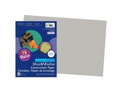 Construction Paper, 58 lbs., 12 x 18, Gray, 50 Sheets/Pack
