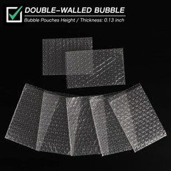 Clear Bubble Out Bags 3×4 Inches, 100 pack Small Double Walled Cushioning Bag…