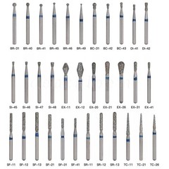 100 Types Dental FG Diamond Burs For High Speed Handpiece Friction Grip CE