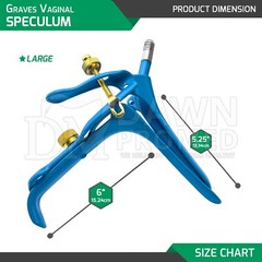 4 Pcs Blue Coated Graves Vaginal Speculum S, M, L, XL OB/GYN Inst German Grade