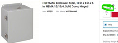 A12108CH, nVent Hoffman Enclosure Box 10″ X 8″ X 6″ TYPE 12 & 13 [D2S5]