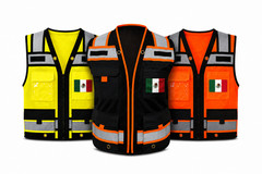 USA FLAG HIGH VISIBILITY Surveyor Two Tones Safety Vest Mesh front & back