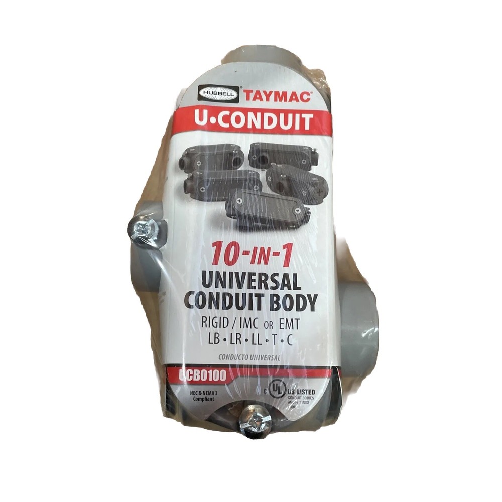 🔴(QTY 2) TayMac UCB0100 1″ 10-in-1 Universal Conduit Body C/LB/LL/LR/T‼️