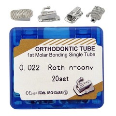 Dental Orthodontic Buccal Tubes 1st 2nd Molar Bracket Bondable Roth MBT 022