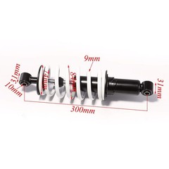 Pair 300mm 11.8″ Rear Shock Absorber 750lbs ATV UTV Dune Buggy Go Kart 110-150cc