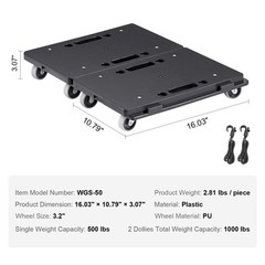 VEVOR 2PCS Platform Dolly Interlocking Edge Furniture Mover 500lbs Capacity Each