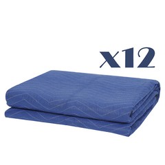12 Pack Moving Blankets 80″ x 72″ Pro Economy Blue Shipping Furniture Pads