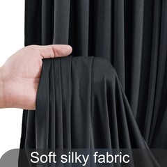 4 Panels Black Backdrop Curtain for Parties Black Wrinkle Free 20ft x 10ft Ba…