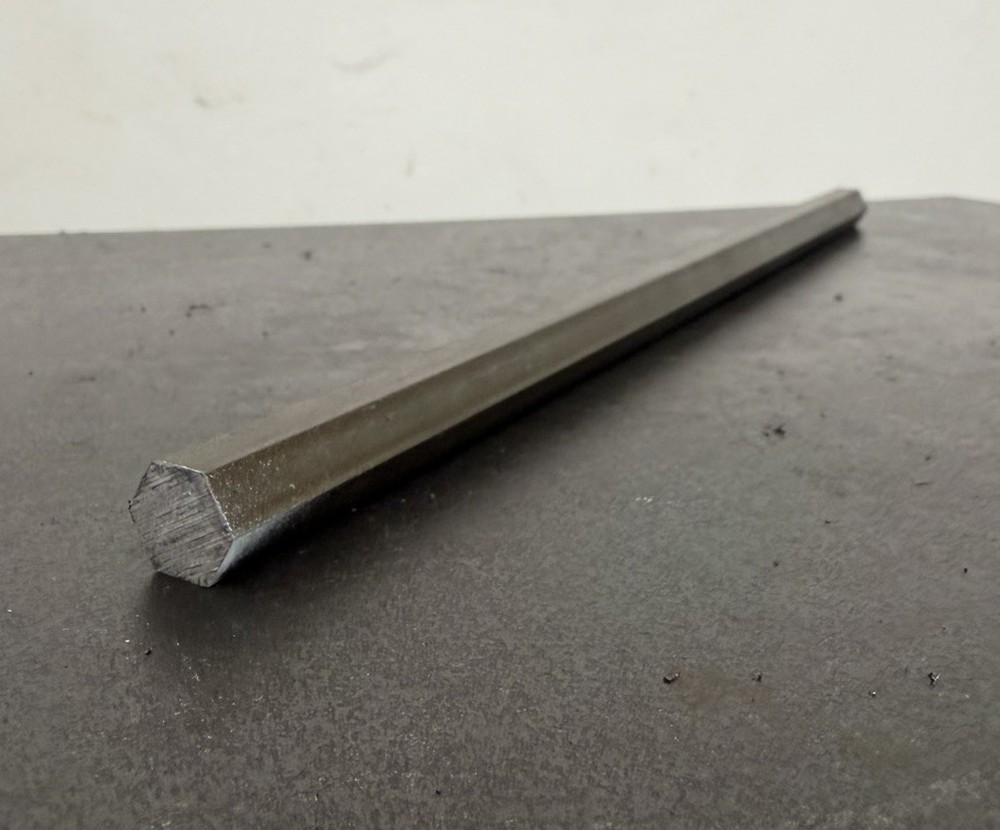 12L14 Steel Hex Bar 12mm Across Flat x 12″ Long – Cold Drawn Free Machining