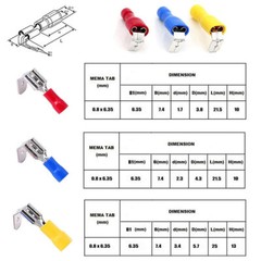 100/50pcs Piggy Back Insulated Spade Terminals 22-10AWG Wire Crimp Connectors