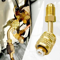 R410A Adapter for Mini Split System, 5/16 Inch SAE Female Quick Couplers to 1/4