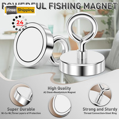 FINDMAG Neodymium Magnets, 150 LBS Strong Magnet 1.42 inches (36mm), Silver