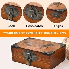 1 Set Jewelry Box Hinges Hasp Catch Lock, Retro Engraved Decorative Hardware …