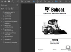 BOBCAT S530 SKID STEER LOADER MANUAL OPERATORS SERVICE REPAIR SHOP OWNERS PDF